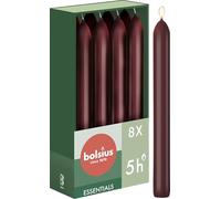 Bolsius - 8 bougies coniques rouge foncé - 17 cm