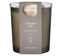 Bolsius - Bougie parfumée avec couvercle - gris - Carrara Silk - 75h - Bougie parfumée décorative - À base de cire végétale naturelle - Sans huile de palme