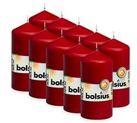 Bolsius Bougie Pilier, Cire de Paraffine, Rouge Bordeaux/Blanc, Pillar Candle, Single in Cello, 120/58 mm
