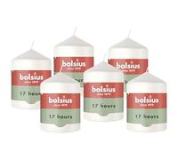 Bolsius - Bougie pilier lisse - Blanc - 8 x 5,8 cm - Non parfumée - Cire végétale naturelle - Sans huile de palme