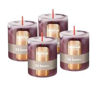 Bolsius - Bougie pilier - Marbre - Bordeaux - 8 cm - Lot de 4 - Bougies décoratives - Avec cire végétale naturelle - Sans huile de palme