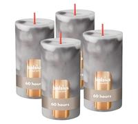 Bolsius - Bougie pilier - Marbre - Gris - 13 cm - Lot de 4 - Bougies décoratives - Avec cire végétale naturelle - Sans huile de palme