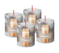 Bolsius - Bougie pilier - Marbre - Gris - 8 cm - Lot de 4 - Bougies décoratives - Avec cire végétale naturelle - Sans huile de palme