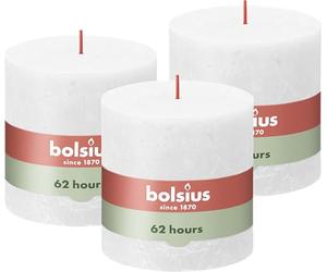 Bolsius Bougie pilier rustique (lot de 3), 10x10cm, Blanc