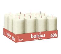 Bolsius - Bougie rustique - Ivoire - 12 pièces - 13 cm - Bougies décoratives - Contient de la cire végétale naturelle - Sans huile de palme