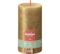 Bolsius Bougie Rustique Or 130/68 - Bougie Piliers Unisex - Gold - Sans Parfum - Rustique et Tendance - Tube - 1 Unité - 130MM x 68MM