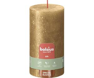 Bolsius Bougie Rustique Or 130/68 - Bougie Piliers Unisex - Gold - Sans Parfum - Rustique et Tendance - Tube - 1 Unité - 130MM x 68MM