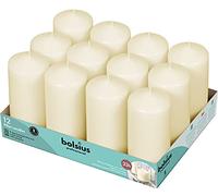 Bolsius Bougies Basiques pour décoration – cire ivoire h 11,8 cm Ø5,8 cm – 12 unités