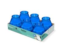 Bolsius - Bougies D'extérieur - 6 Pièces - En Verre - Bleu - Durée de Combustion 70 Heures - Sans Huile de Palme - Combustion Propre - Mèche en Coton