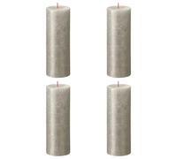 Bolsius - Bougies pilier rustiques scintillantes - Champagne - 19 cm - Longue durée de combustion de 85 heures - Lot de 4 - Ne coulent pas - Bougies non parfumées