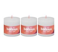 Bolsius Bougies pilier rustiques Shine 3 pcs - Blanc nuageux