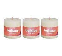 Bolsius Bougies Pilier Rustiques Shine 3 pcs - Perle Douce
