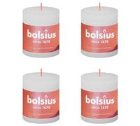 Bolsius Bougies pilier rustiques Shine 4 pcs - Blanc nuageux