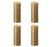 Bolsius - Bougies pilier scintillantes Doré 19 cm - Lot de 4 - Non coulantes, non parfumées