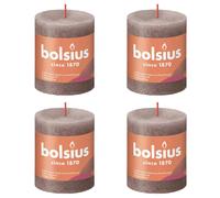Bolsius Bougies pilier Shine 4 pcs Taupe rustique