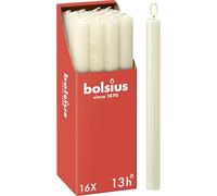 Bolsius - Bougies Rustique - Conique - Bougie de dîner - Ivoire - 27 cm - Longueur de combustion 13 heures - Boîte 16 - Anti-goutte - Bougies non parfumées