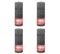 Bolsius Bougies Shine Rustiques 4 pcs Gris orageux - 190x68 mm