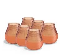 BOLSIUS - Citronnelle - Bougie de patio - Extérieur - Parfumée - Corail - 40 heures de combustion - Lot de 6, Orange