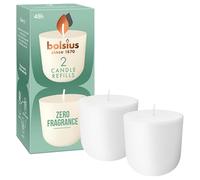 Bolsius CleanLight Zero Recharge - Sans parfum - 2 pièces - 24h - Cire végétale naturelle - Concept durable