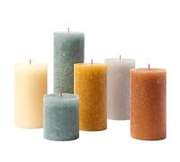 Bolsius Coffret cadeau de bougies rustiques - Ambiance nordique - Boîte de 6 - Longue durée de combustion - Décoration d'intérieur maison - Non parfumée - Cire végétalienne - Sans