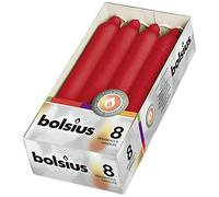 Bolsius - Crown Candles - Rouge - 18 cm - Lot de 8