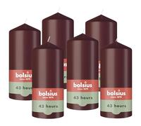 Bolsius - Essentials - Bougie cylindrique lisse - bordeaux - 13 cm - Bougies décoratives - Contient de la cire végétale naturelle - Sans huile de palme