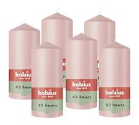 Bolsius - Essentials - Bougie cylindrique lisse - rose cendré - 13 cm - Bougies décoratives - Contient de la cire végétale naturelle - Sans huile de palme