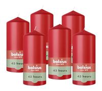 Bolsius - Essentials - Bougie cylindrique lisse - rouge - 13 cm - Bougies décoratives - Contient de la cire végétale naturelle - Sans huile de palme