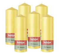 Bolsius - Essentials - Bougie Pilier - Jaune Frais - 20cm - 6 Pièces - Bougie Décorative - Contient Cire Végétale Naturelle - sans Huile de Palme