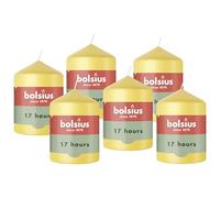 Bolsius - Essentials - Bougie Pilier - Jaune Frais - 8cm - 6 Pièces - Bougie Décorative - Contient Cire Végétale Naturelle - sans Huile de Palme