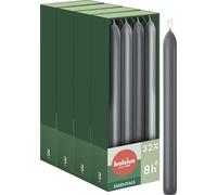 Bolsius Essentials - Bougies pointues lisses - Anthracite - 23 cm - Lot de 32 - Bougies décoratives - Sans huile de palme