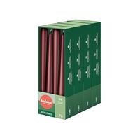 Bolsius Essentials - Bougies pointues lisses - Bordeaux - 24,5 cm - Lot de 32 - Bougies décoratives - Sans huile de palme
