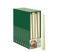 Bolsius Essentials - Lot de 32 bougies pointues lisses - Argent métallisé - 24,5 cm - Bougies décoratives - Sans huile de palme