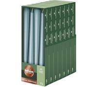 Bolsius Essentials - Lot de 32 bougies pointues lisses - Bleu métallisé - 24,5 cm - Bougies décoratives - Sans huile de palme