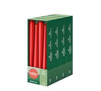 Bolsius Essentials Lot de 32 bougies pointues lisses - Rouge - 24,5 cm - Bougies décoratives - Sans huile de palme