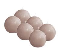 Bolsius Essentials Lot de 6 bougies sphériques lisses - Rose clair - Brillant - 7 cm - 16 heures - Bougies décoratives - Sans huile de palme - Avec cire végétale naturelle