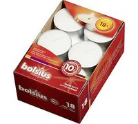 Bolsius Lot de 18 Bougies Chauffe-Plat en Cire de Paraffine Blanc 8 x 12,5 x 18,2 cm