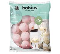 Bolsius Lot de 20 bougies flottantes, roses, diamètre : 45 mm, longueur de combustion : 4,5 heures, cire praffine, sans huile de palme, décoratives, pour la maison