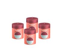 Bolsius Lot de 4 bougies pilier rustiques - Rouge scintillant - Longue durée de combustion de 35 heures - Bougie de maison - Décoration d'intérieur - Sans parfum - Cire végétalienne naturelle - Sans