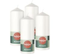 Bolsius - Lot de 4 bougies piliers lisses - Blanc - 15 x 6