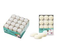 BOLSIUS Lot de 48 bougies à thé en forme de cups transparents - Longue durée de combustion & Maxi bougies flottantes, Ivory