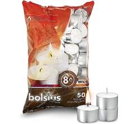Bolsius Lot de 50 bougies chauffe-plat 8 heures Blanc 7 x 18 x 32 cm