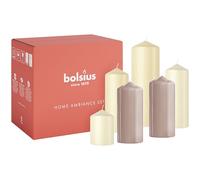 Bolsius - Lot de 6 bougies - décoratives - Naturel Nude - Contient de la cire végétale naturelle - Sans huile de palme