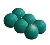 Bolsius - Lot de 6 bougies rondes lisses - Vert - Brillant - 7 cm - 16 heures - Bougies décoratives - Sans huile de palme - Avec cire végétale naturelle