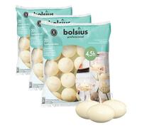 Bolsius Lot de 60 Bougies flottantes Haute qualité Sans parfum, Ivory