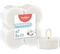 Bolsius - Lot de 8 Bougies Chauffe-Plat Maxi Parfum - Coton Frais