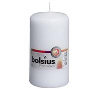 BOLSIUS Lot de 8 bougies pilier de qualité - 130 x 70 mm - Blanc