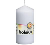 Bolsius Lot de Bougies Pilier, Cire de Paraffine, Blanc, Pillar Candle, Single in Cello, 120/60 mm