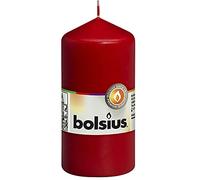 Bolsius Lot de Bougies Pilier, Cire de Paraffine, Rouge, Pillar Candle, Single in Cello, 120/60 mm