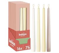 Bolsius - Lot de bougies pointues lisses - Nude naturelle - Bougies décoratives pour la maison - Avec cire végétale naturelle - Sans huile de palme